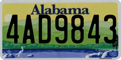 AL license plate 4AD9843