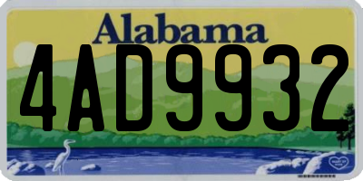 AL license plate 4AD9932