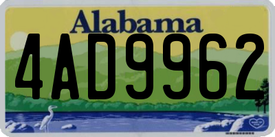AL license plate 4AD9962