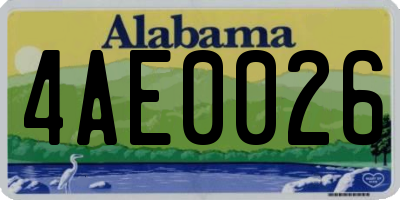 AL license plate 4AE0026
