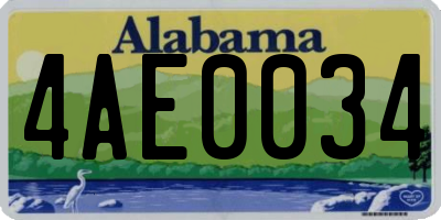 AL license plate 4AE0034