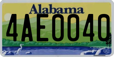 AL license plate 4AE0040
