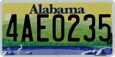 AL license plate 4AE0235