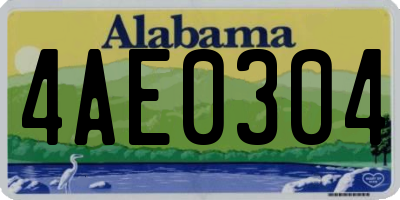AL license plate 4AE0304