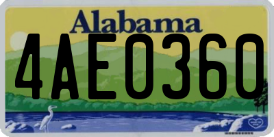 AL license plate 4AE0360
