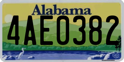 AL license plate 4AE0382