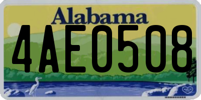 AL license plate 4AE0508