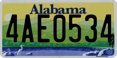 AL license plate 4AE0534