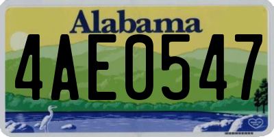 AL license plate 4AE0547