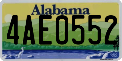 AL license plate 4AE0552