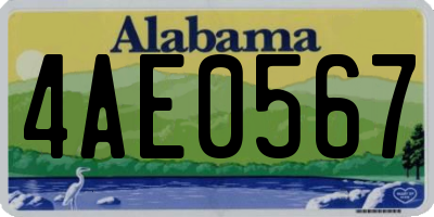 AL license plate 4AE0567