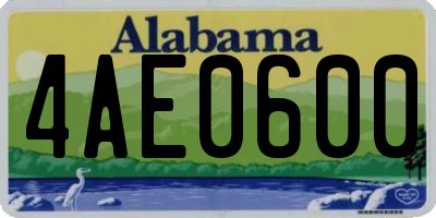 AL license plate 4AE0600
