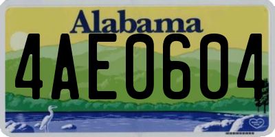 AL license plate 4AE0604