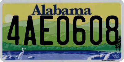AL license plate 4AE0608