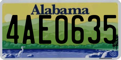 AL license plate 4AE0635