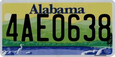 AL license plate 4AE0638