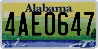 AL license plate 4AE0647