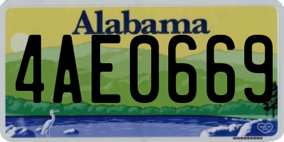AL license plate 4AE0669