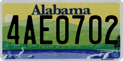AL license plate 4AE0702