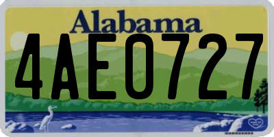 AL license plate 4AE0727