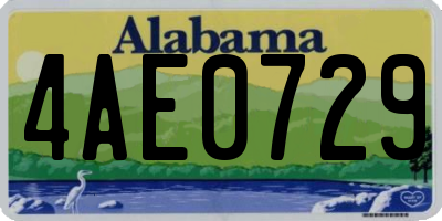 AL license plate 4AE0729