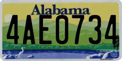 AL license plate 4AE0734