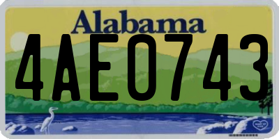 AL license plate 4AE0743