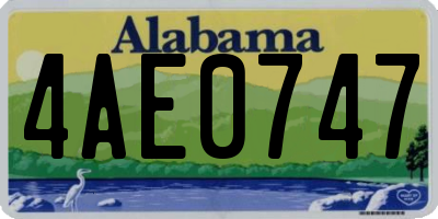 AL license plate 4AE0747
