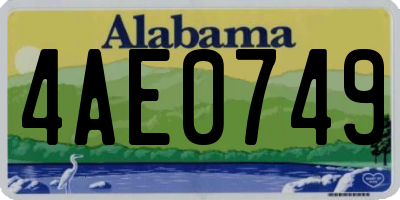 AL license plate 4AE0749