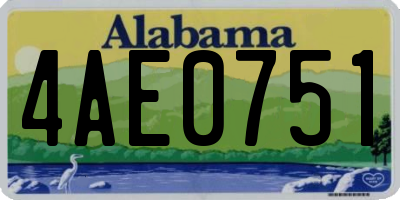 AL license plate 4AE0751