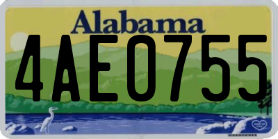 AL license plate 4AE0755