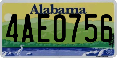 AL license plate 4AE0756