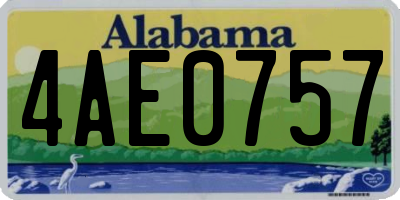 AL license plate 4AE0757