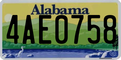 AL license plate 4AE0758
