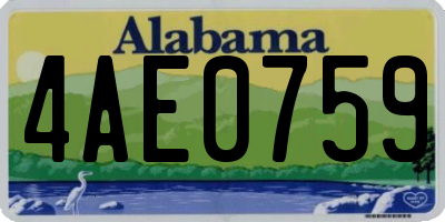 AL license plate 4AE0759