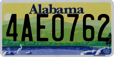 AL license plate 4AE0762