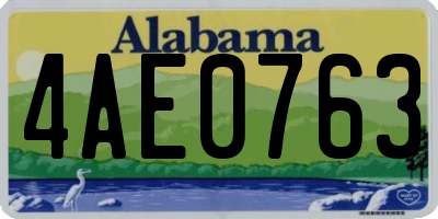 AL license plate 4AE0763
