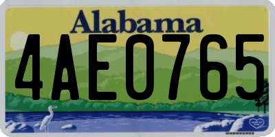 AL license plate 4AE0765