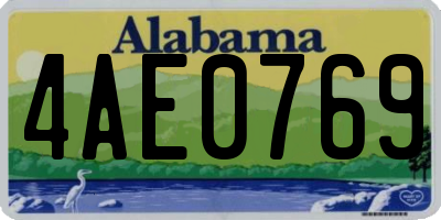 AL license plate 4AE0769