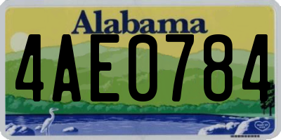 AL license plate 4AE0784