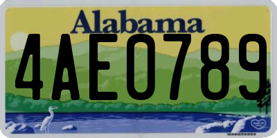 AL license plate 4AE0789
