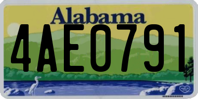 AL license plate 4AE0791