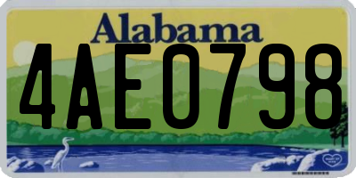 AL license plate 4AE0798