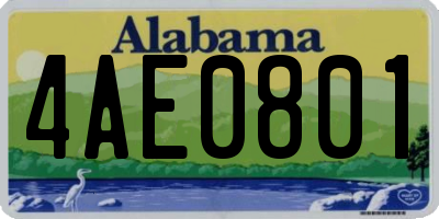 AL license plate 4AE0801