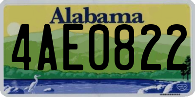 AL license plate 4AE0822
