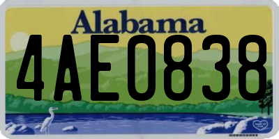 AL license plate 4AE0838