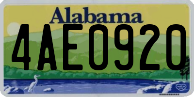 AL license plate 4AE0920