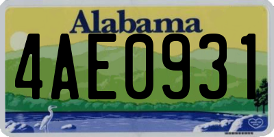 AL license plate 4AE0931