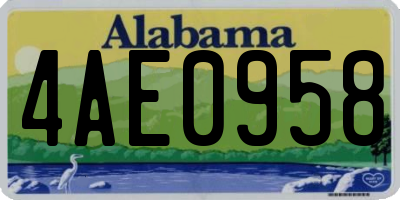 AL license plate 4AE0958