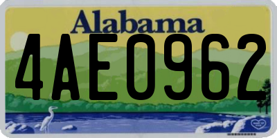 AL license plate 4AE0962